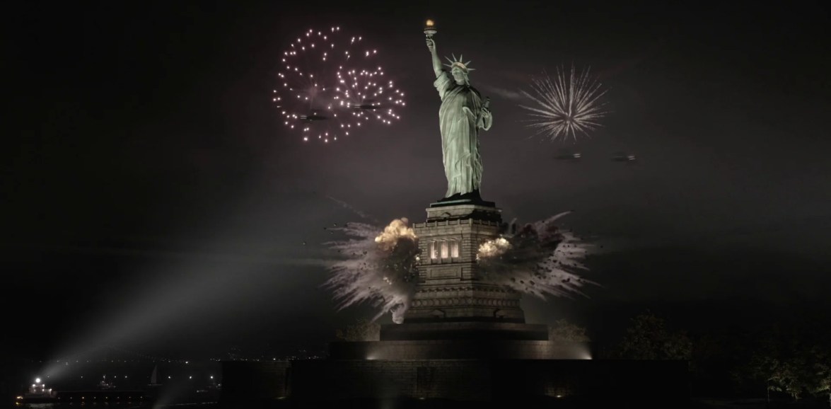 The Statue of Liberty is attacked in the alternate America of The Man in the High Castle